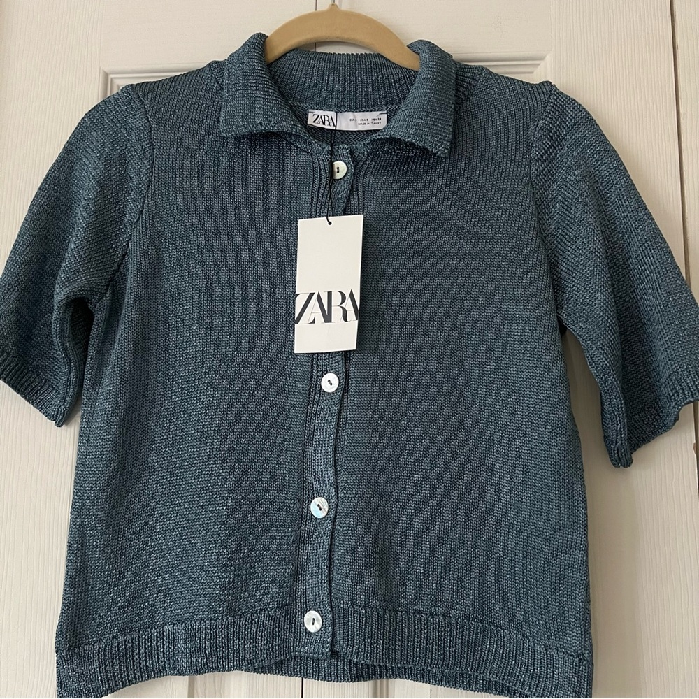 Zara women's Blue Knit Shirt size S